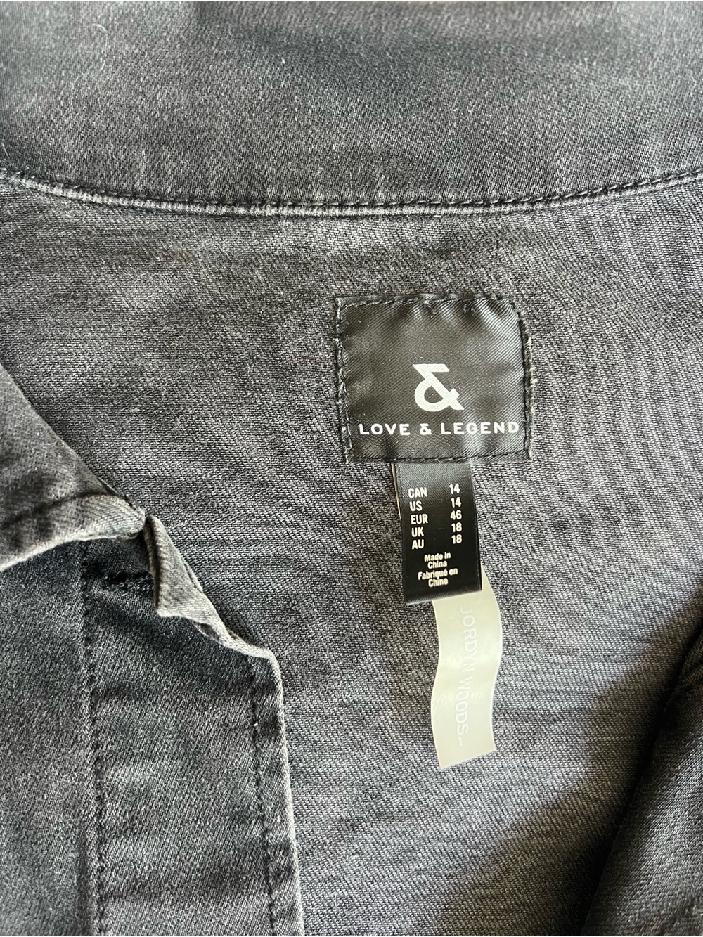 Love & Legend Black Cropped Denim Jacket with Colorful Graphic Sleeve - Picture 4 of 4